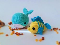 Whale and fish. Crochet pattern