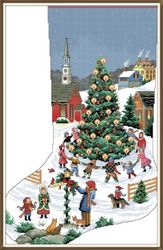 PDF Cross Stitch Pattern - Christmas Stocking - Counted Sampler Vintage Scheme Cross Stitch - Digital Download - 510