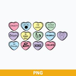 Bad Bunny Candy Hearts PNG, Bad Bunny Conversation Hearts PNG, Valentine's Day PNG