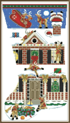 PDF Cross Stitch Pattern - Christmas Stocking - Counted Sampler Vintage Scheme Cross Stitch - Digital Download - 505