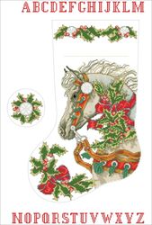 PDF Cross Stitch Pattern - Christmas Stocking - Counted Sampler Vintage Scheme Cross Stitch - Digital Download - 502
