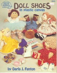 Digital Vintage Patterns Plastic Canvas Doll Shoes