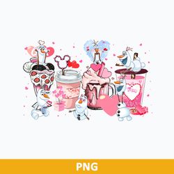 Olaf Valentine Coffee PNG, Olaf Valentine PNG, Disney Valentine Coffee PNG