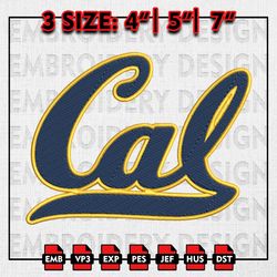 California Golden Bears Football Team Embroidery file, NCAAF teams Embroidery Designs, College Football, Machine Embroid