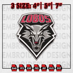 New Mexico Lobos Embroidery file, NCAAF teams Embroidery Designs, College Football, Machine Embroidery Des
