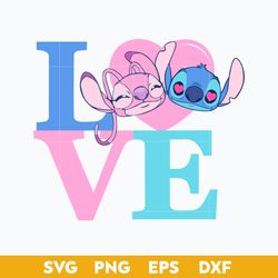 Love Stitch And Angel Valentine SVG, Stitch SVG, Angel SVG, Valentine Day SVG PNG DXF EPS File
