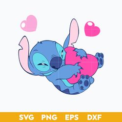 Stitch Heart Valentine SVG, Disney Valentine SVG, Valentine Day SVG PNG DXF EPS File