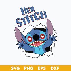 Her Stitch Valentine SVG, Stitch Valentine SVG, Disney Valentine SVG