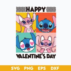 Happy Valentine's Day SVG, Stitch And Angel Love SVG, Disney Valentine SVG, Disney Couple SVG