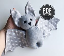 Bat plush pattern, bat pattern, bat sewing pattern, bat toy pattern