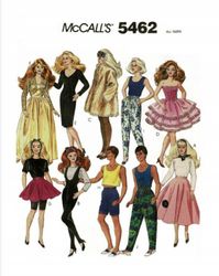 Digital Vintage Patterns Mc Calls 5462 for Barbie Doll and Fashion Dolls 11 1\2 inches