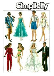 Digital Vintage Patterns Simplicity 8377 for Barbie Doll and Fashion Dolls 11 1\2 inches