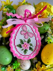 WILD ROSE EASTER EGG Ornament cross stitch pattern PDF by CrossStitchingForFun Instant Download, Rose cross stitch chart