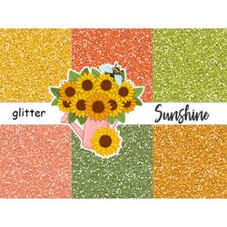Glitter Textures Bundle | Orange Sparkle Background