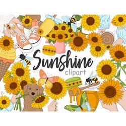 Sunflower Illustrations | Sunshine Clipart Bundle