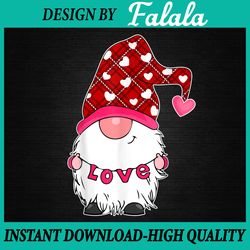 valentine gnome love hat png, valentine's day buffalo red plaid png valentine's day png, digital download