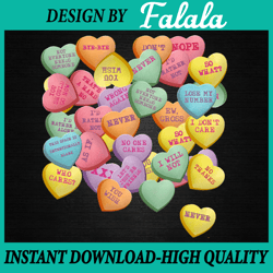 Vintage Candy Conversation Hearts for Anti Valentine PNG Valentine's Day Png, Digital download