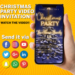 Merry Christmas Party Invitation, Kids Christmas party, Digital Christmas Invitation, Electronic Christmas