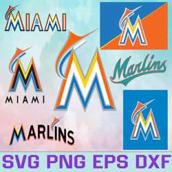 Miami Marlins Baseball Team Svg, Miami Marlins svg, MLB Team  svg, MLB Svg, Png, Dxf, Eps, Jpg, Instant Download