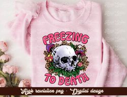 Freezing to death cheetah print bundle beanie skull skeleton head with glasses PNG high resolution digital files with tr