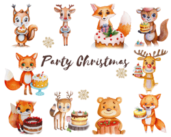 Celebrate with the cutest Woodland Animals at your party with these high-quality PNG clipart images of bears, foxes,rein