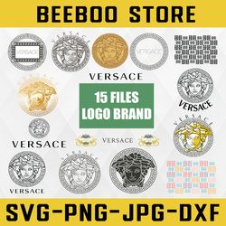 Logo Brand Bundle svg, Fashion brand svg, fashion svg Versace svg, Versace logo svg, Pattern svg, Versace logo designs,