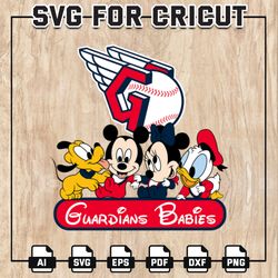 Guardians Babies MLB Svg, Cleveland Guardians Svg, Disney MLB SVG, Mickey, Pluto, Donald, MLB Teams, Instant Download