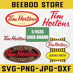 Tim Hortons Logo Bundle SVG, PNG, JPG Instant Download, Silhouette Cutting Files