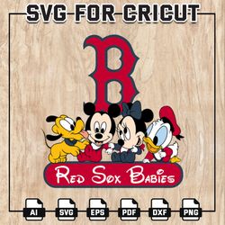 Red Sox Babies MLB Svg, Boston Red Sox Svg, Disney MLB SVG, Minnie, Mickey, Pluto, Donald, MLB Teams, Instant Download