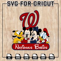 Nationals Babies MLB Svg, Washington Nationals Svg, Disney MLB SVG, Mickey, Pluto, Donald, MLB Teams, Instant Download