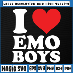 I Love Emo Boys Svg Png, Valentine's Day Svg, Valentine's Day, Digital Download