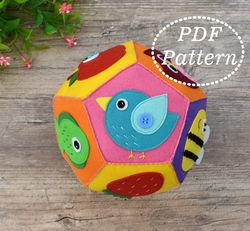 Soft Ball for baby Felt PDF Pattern, Gift for newborn