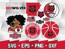 Arkansas State Red Wolves SVG bundle , NCAA svg, logo NCAA bundle svg eps dxf png , digital Download , Instant Download