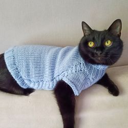 Cat sweater Sphynx cat sweater Handknit pet sweater Cat clothes knitwear for cats sphynx turtleneck cat sweater