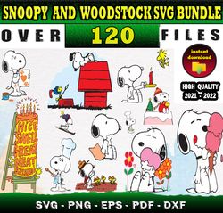 100 Snoopy And Woodstock Mega Svg Bundle svg, png, dxf files for print and cricut