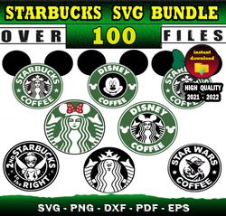 100 Starbucks Disney  Mega Bundle SVG Files for print & Cricut files disney cricut svg files