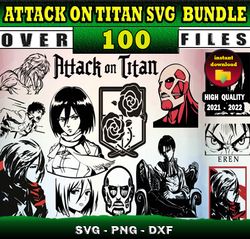 100 ATTACK ON TITAN SVG BUNDLE - svg files for print & cricut