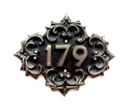 Soviet cast iron door number plaque 179 address sign old fashioned