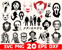 Horror Characters, chucky svg, pennywise svg, it movie svg, scary movie svg, michael myers svg, freddy kruegger svg