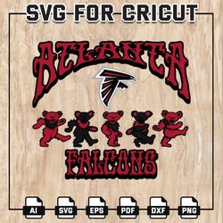 Atlanta Falcons Grateful Dead Svg, Dancing Bears Svg, Falcons NFL SVG, Dancing Bears NFL, NFL Teams, Instant Download