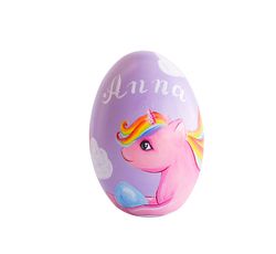 Personalized Easter egg cute rainbow unicorn Painted wooden eggs Keepsake girls Easter basket filler Egg hunt First gift