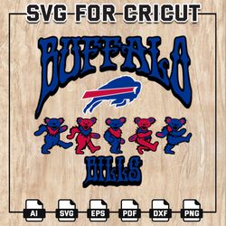 Buffalo Bills Grateful Dead Svg, Dancing Bears Svg, Bills NFL SVG, Dancing Bears NFL, NFL Teams, Instant Download