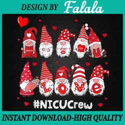 gnome with hearts nicu crew , scandinavian gnomes png valentine's day png, digital download