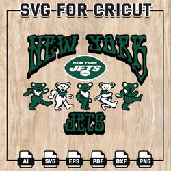 New York Jets Grateful Dead Svg, Dancing Bears Svg, Jets NFL SVG, Dancing Bears NFL, NFL Teams,Instant Download