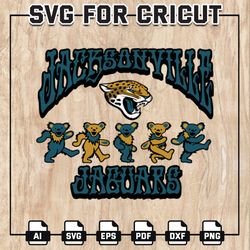 Jacksonville Jaguars Grateful Dead Svg, Dancing Bears Svg, Jaguars NFL SVG, Bears NFL, NFL Teams, Instant Download