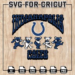 Indianapolis Colts Grateful Dead Svg, Dancing Bears Svg, Colts NFL SVG, Dancing Bears NFL, NFL Teams, Instant Download