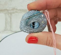 Gray Dragon Eye Needle Minder Magnet for Cross Stitch Gift, Cover Minder Magnetic Sewing Polymer clay by Annealart