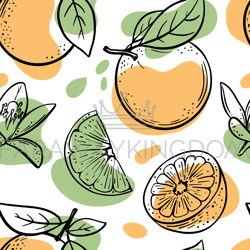citrus backdrop delicious orange fruit sketch seamless pattern