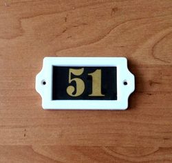 Plastic Soviet door number sign 51 address plate vintage