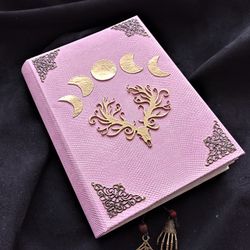 Witchcraft beginner spell book History of magic book Custom book of shadow pink  Wiccan grimoire hard copy